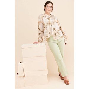 Anthropologie CAARA Marbled Buttondown Blouse